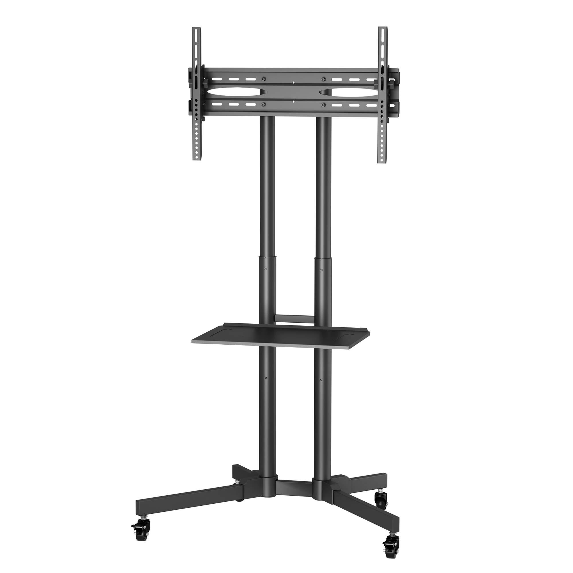 BONTEC Mobile TV Stand on Wheels for 3270 inch LCD LED OLED Flat Curved TVs, Height adjustable