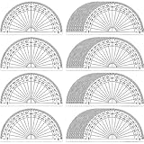 Zonon 200 Pcs 4 Inch Clear Plastic Protractor Bulk Math Protractors Set 180 Degrees Geometry Drafting Tools for Classroom Industry Office Back to School Supplies