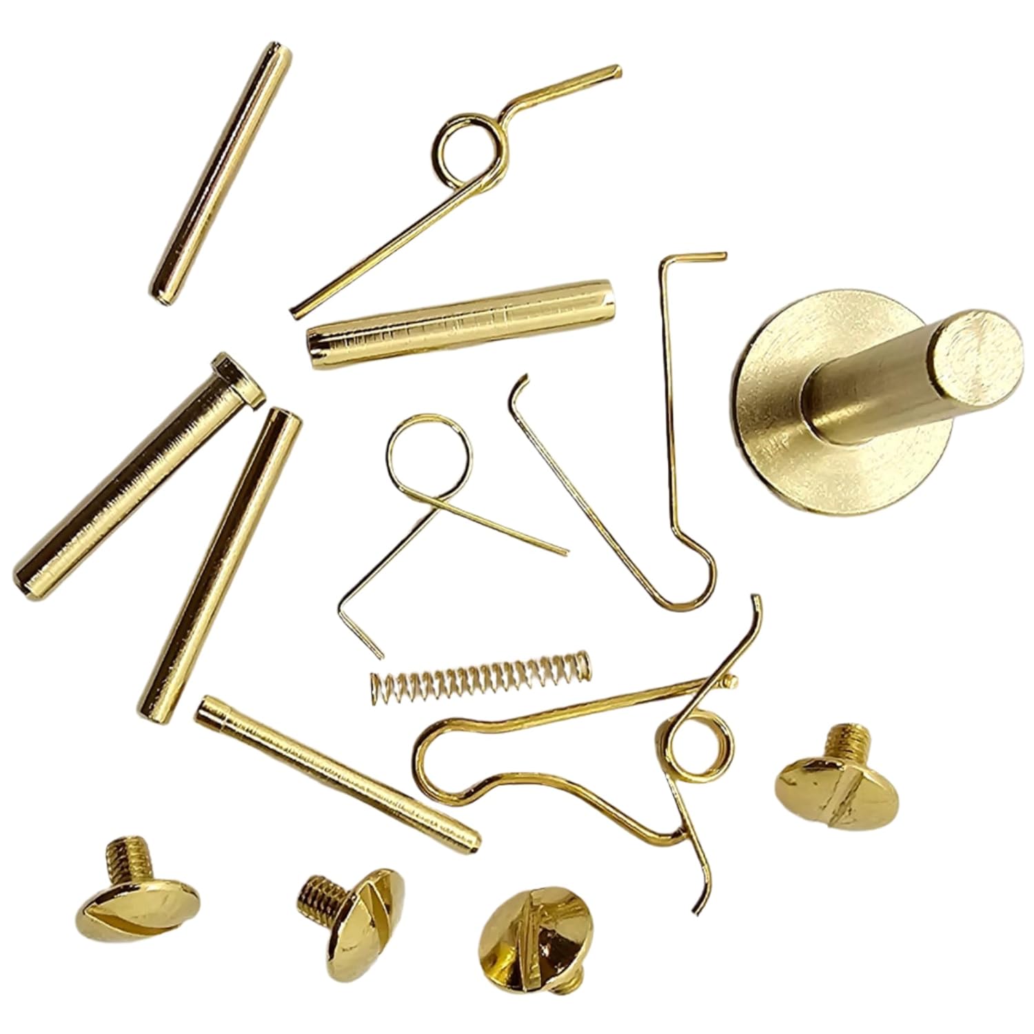 Polished Gold-Plated Grip Screws, Pins, and Springs for Beretta 92/96 Series - Compatible with 92F, 92FS, M9, and 96 Models