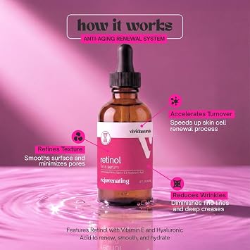 Retinol Serum for Face Made in USA 60ml - Retinol Face Anti Aging Serum with Vitamin E Hyaluronic Acid Anti Wrinkle Night Serums for Skin Care Facial Serums for Aging Skin
