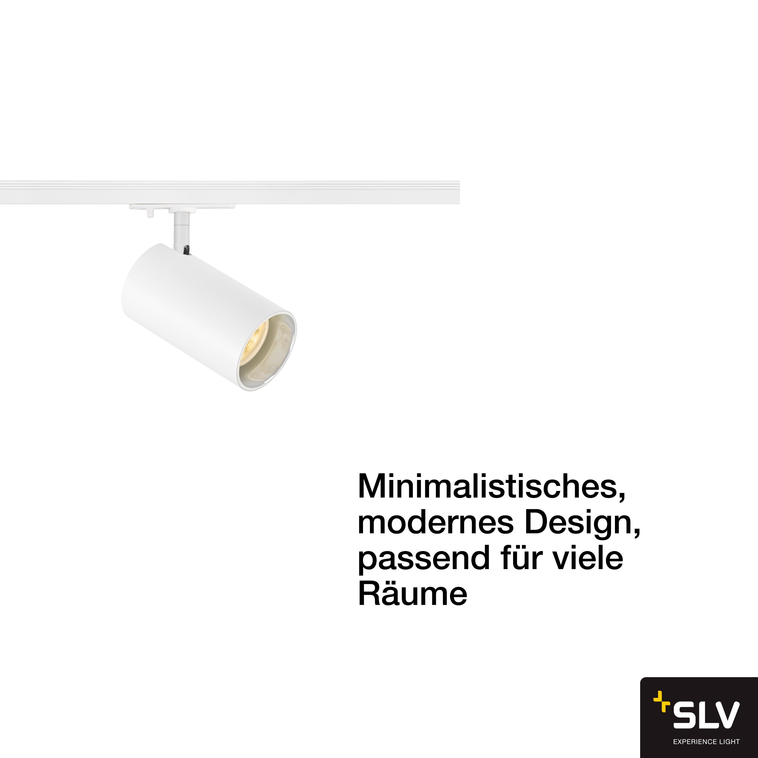 SLV ASTO TUBE |1 Phasen Spot, Stromschienenleuchte, Innenbeleuchtung für Wohnzimmer, Schlafzimmer, Küche, Diele Kinderzimmer | Aluminium, zylindrisch, GU10, max. 1x10W, weiß