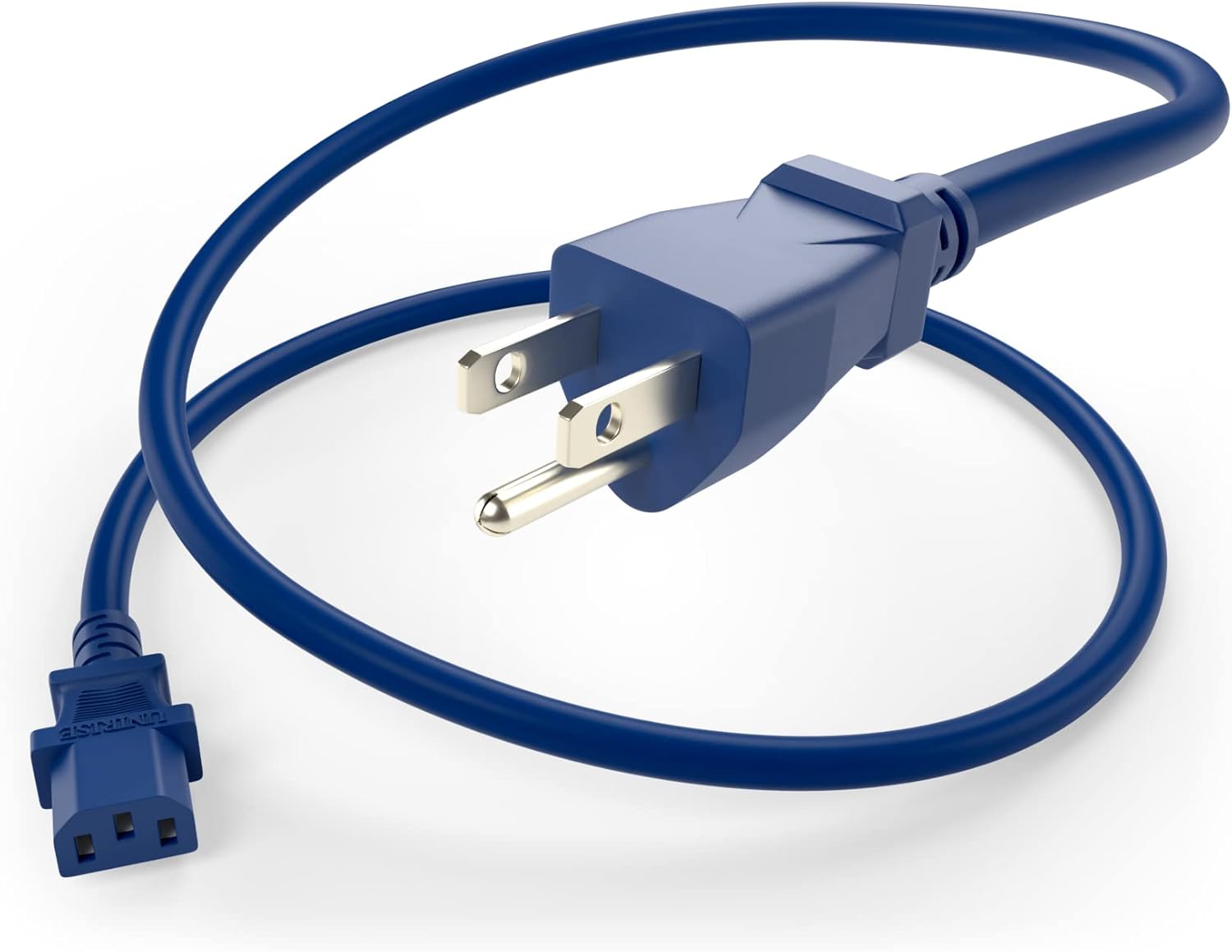 UNC 1ft (0.3m) Power Cord NEMA 5-15P to IEC C13 10Amp 18AWG 125V SVT Jacket 515P-C13 PDU PC Cable Monitor UL Listed, Black, 1 Foot