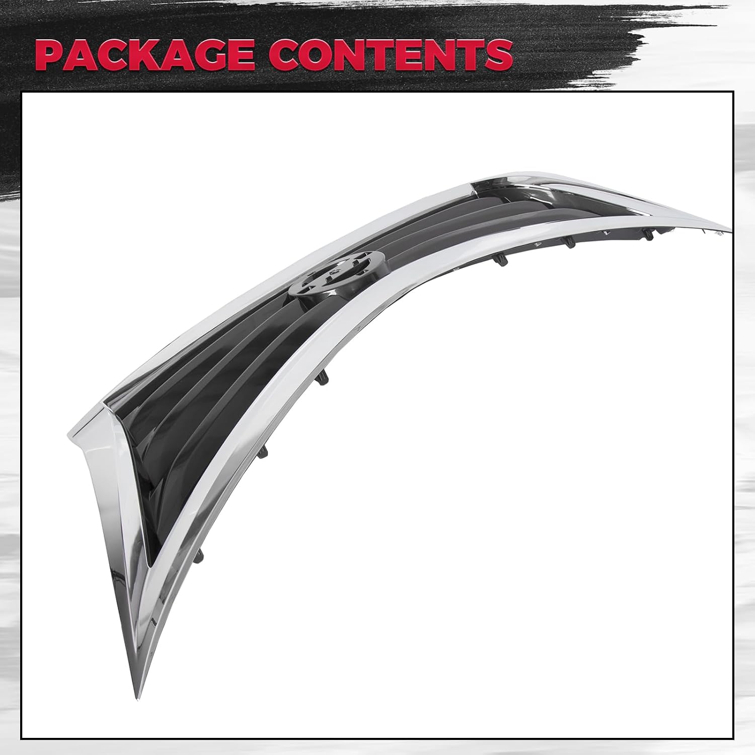 HECASA Front Bumper Grill Compatible with 2013 2014 2015 Nissan Altima 623103TA0A NI1200250 Upper Grille Chrome Shell Black Insert Sedan Assembly