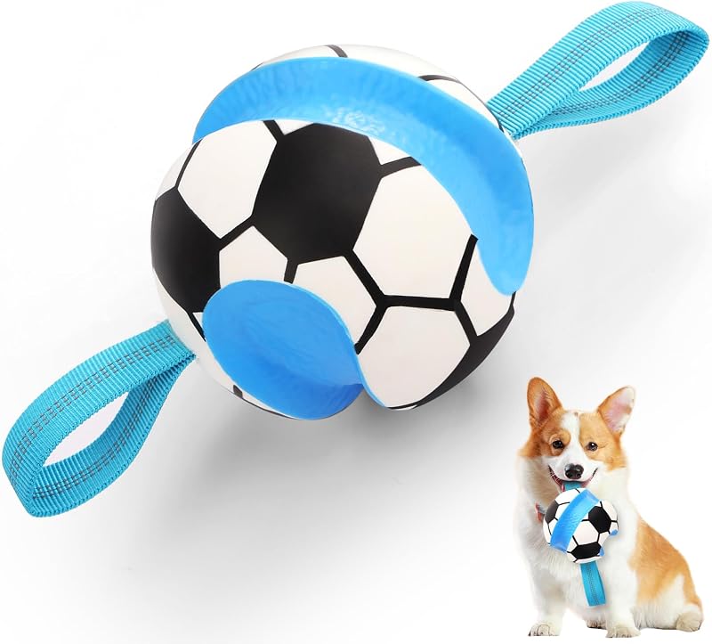 Bola de Futebol para Cães Eneston com Alças, Brinquedo Flutuante e de Alta Quicada para Treinamento SHE-088
