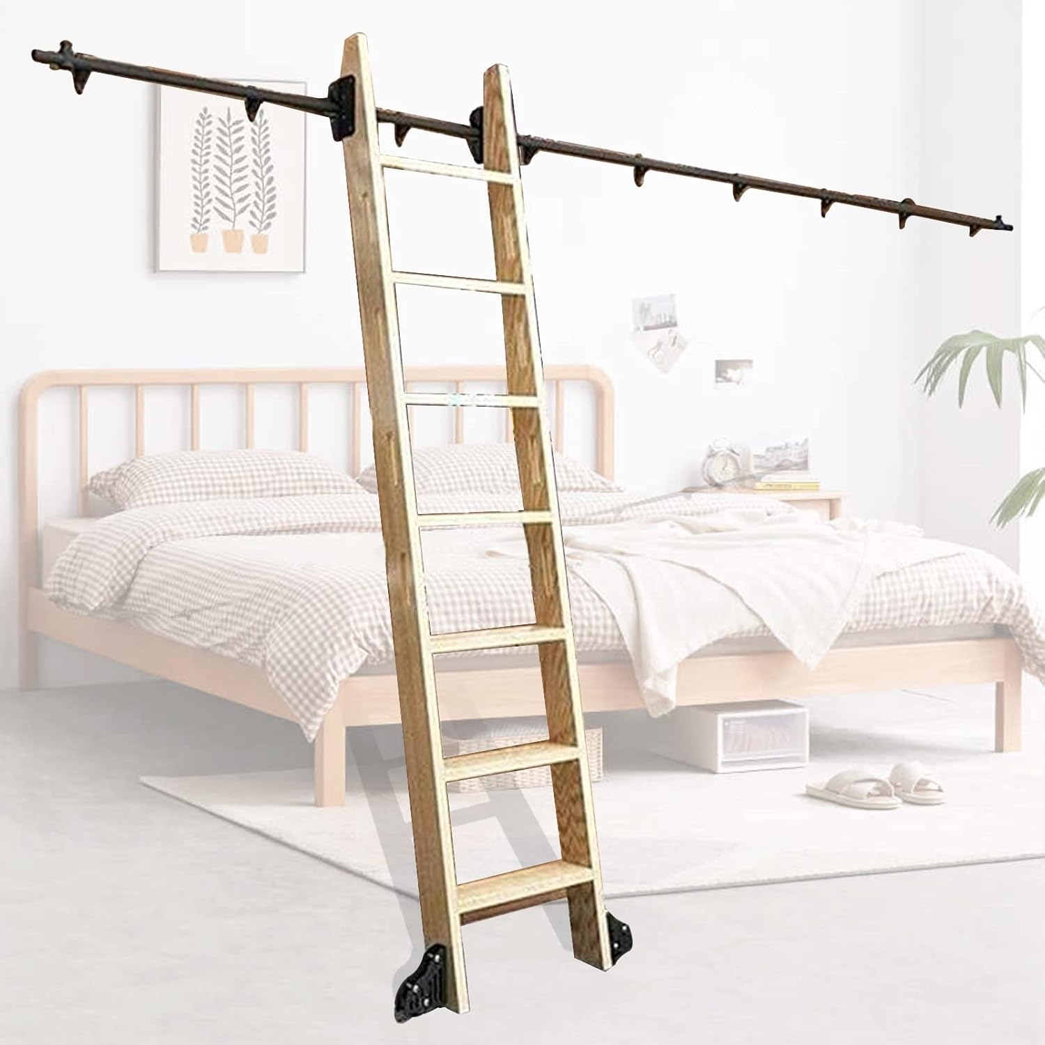 PRMAL Rolling Ladder Hardware Kit Sliding Ladder Library Rail Full