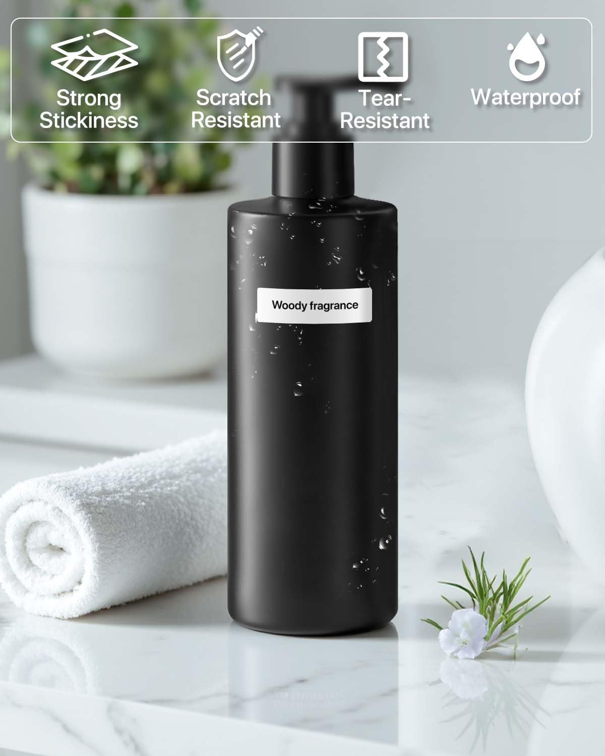 iEager Label Maker Tape, D30 Label Tape Thermal Sticker for Mini Label Machine, Compatible with D30 Label Printer, White, 15mm x 50mm, Set of 3 - Image 2