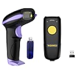 NADAMOO 2D Wireless Barcode Scanner + Bur3003 Long Range Wireless Barcode Scanner