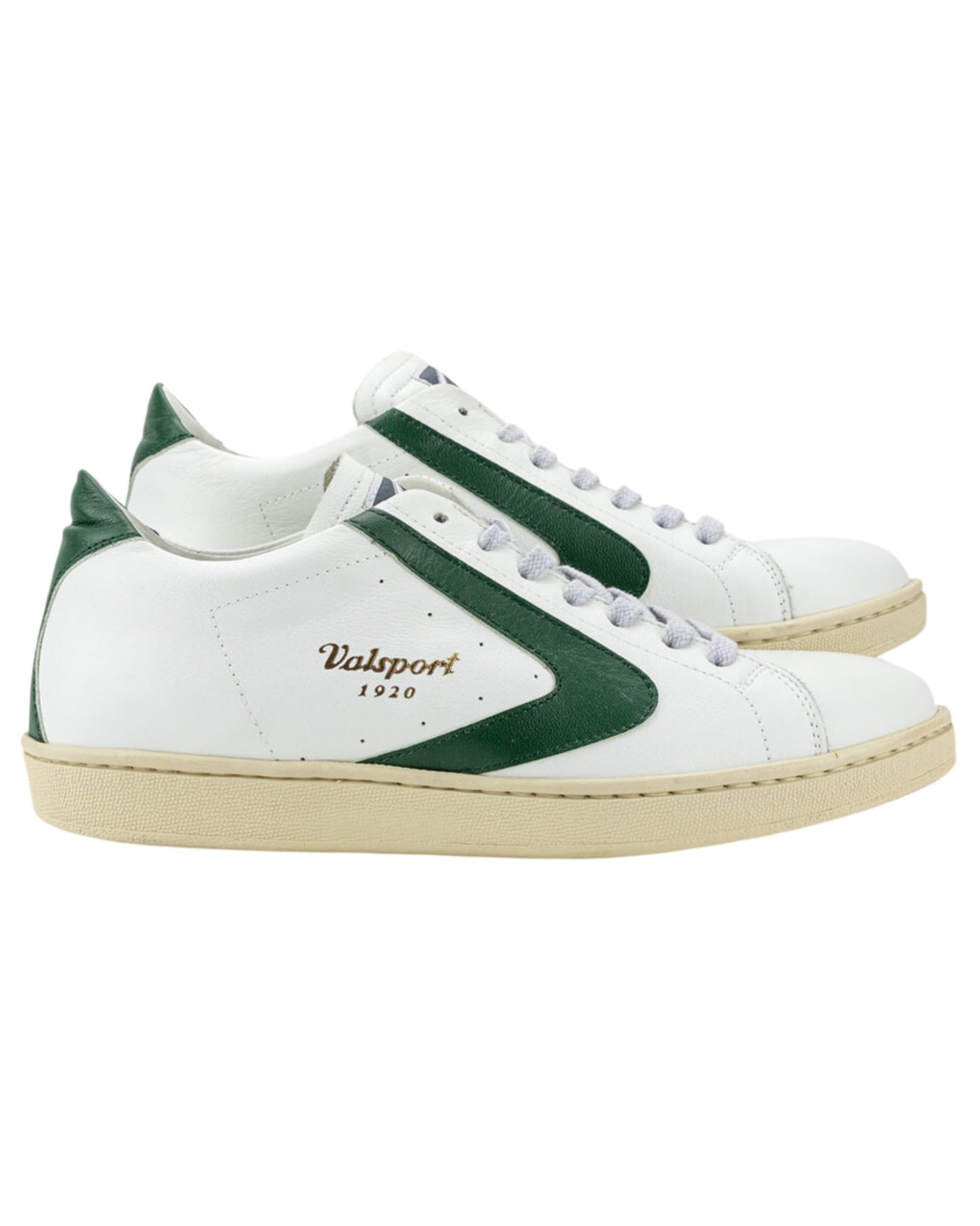 ValsportTournament Men's Shoes White/Green Leather Sneaker