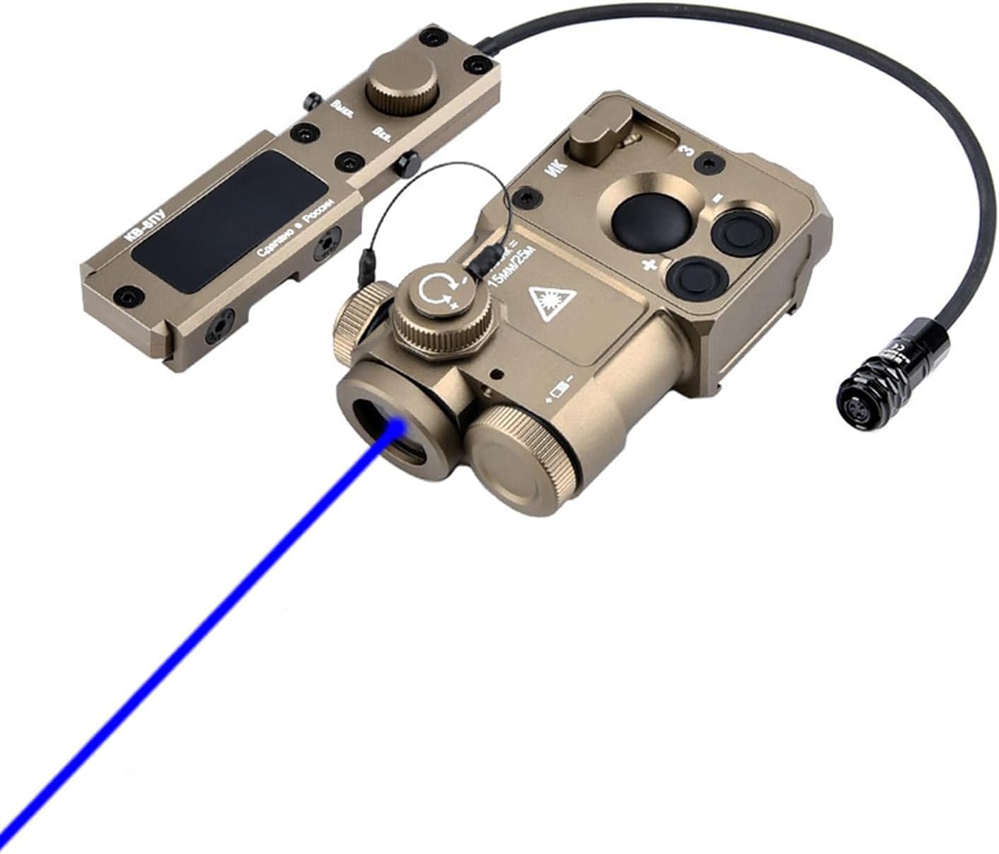 PERT-4 Metal Box Red/Green/Blue Laser Sight with IR Laser，4-Level Laser Brightness，with Pressure Switch，for 20mm Rail