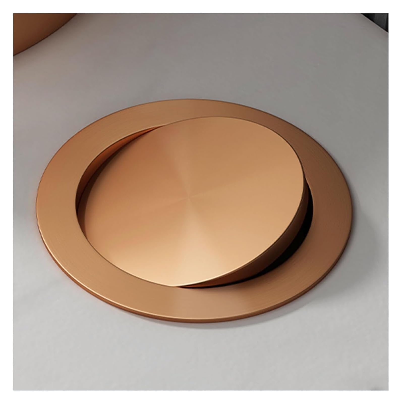 Built-in Countertop Trash Bin Lid， 304 Stainless Steel Trash Chute Lid Recycling Bin Cover(Rose Gold,Single lid)