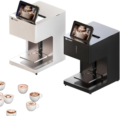 3D Latte Art Coffee Printer Machine Automatic Beverages Food Selfie with WiFi Connection Printing Food safty Grade Ink Cartridges (Pro-W-2Brown Ink)
