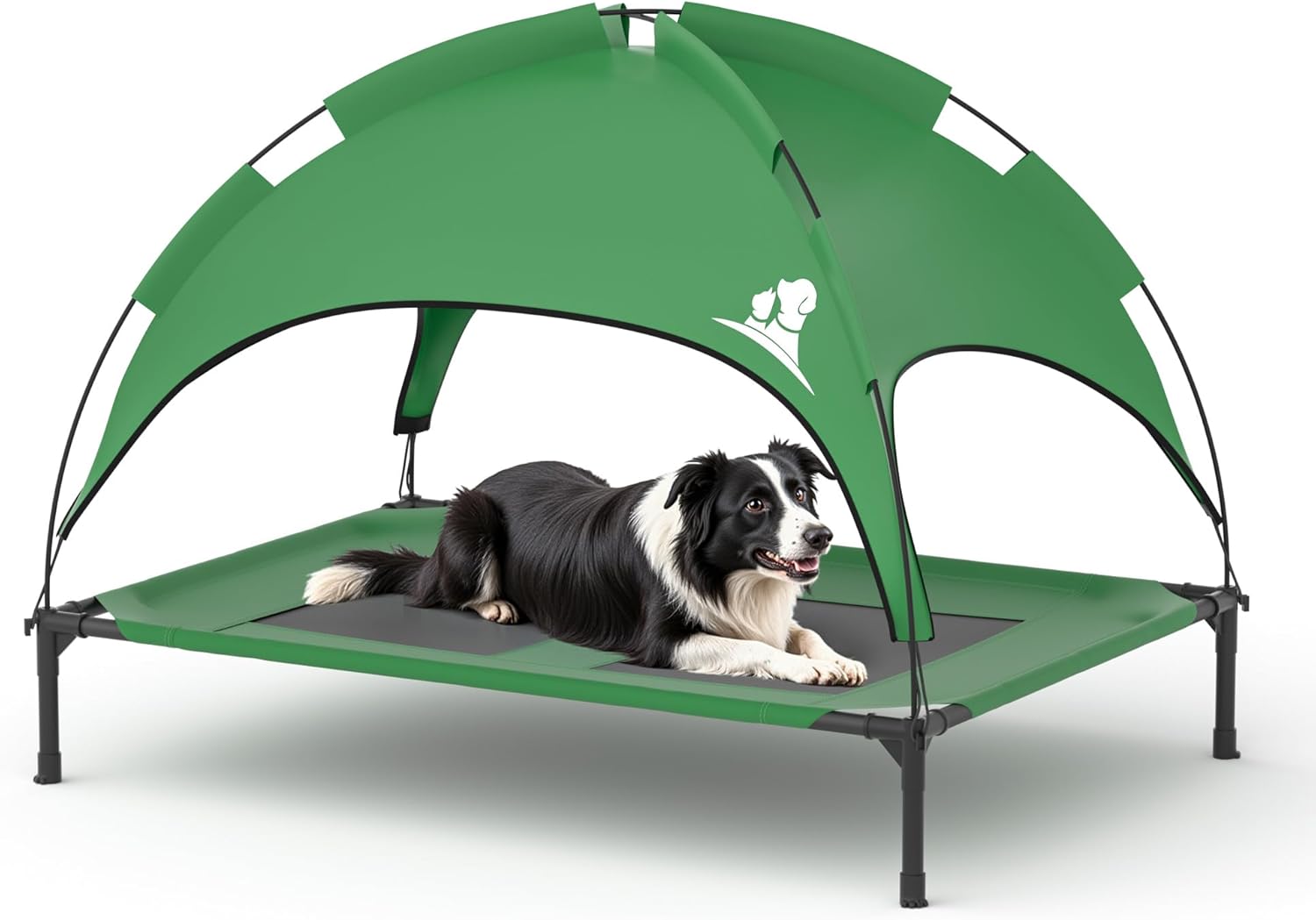 Cama Elevada para Perro con Toldo Impermeable Tamaño Mediano