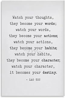 Watch Your Thoughts They Become Words Words Office Motivational Poster 7 Canvas Painting Wall Art Poster for Bedroom Living Room Decor 08x12inch(20x30cm) Unframe-style