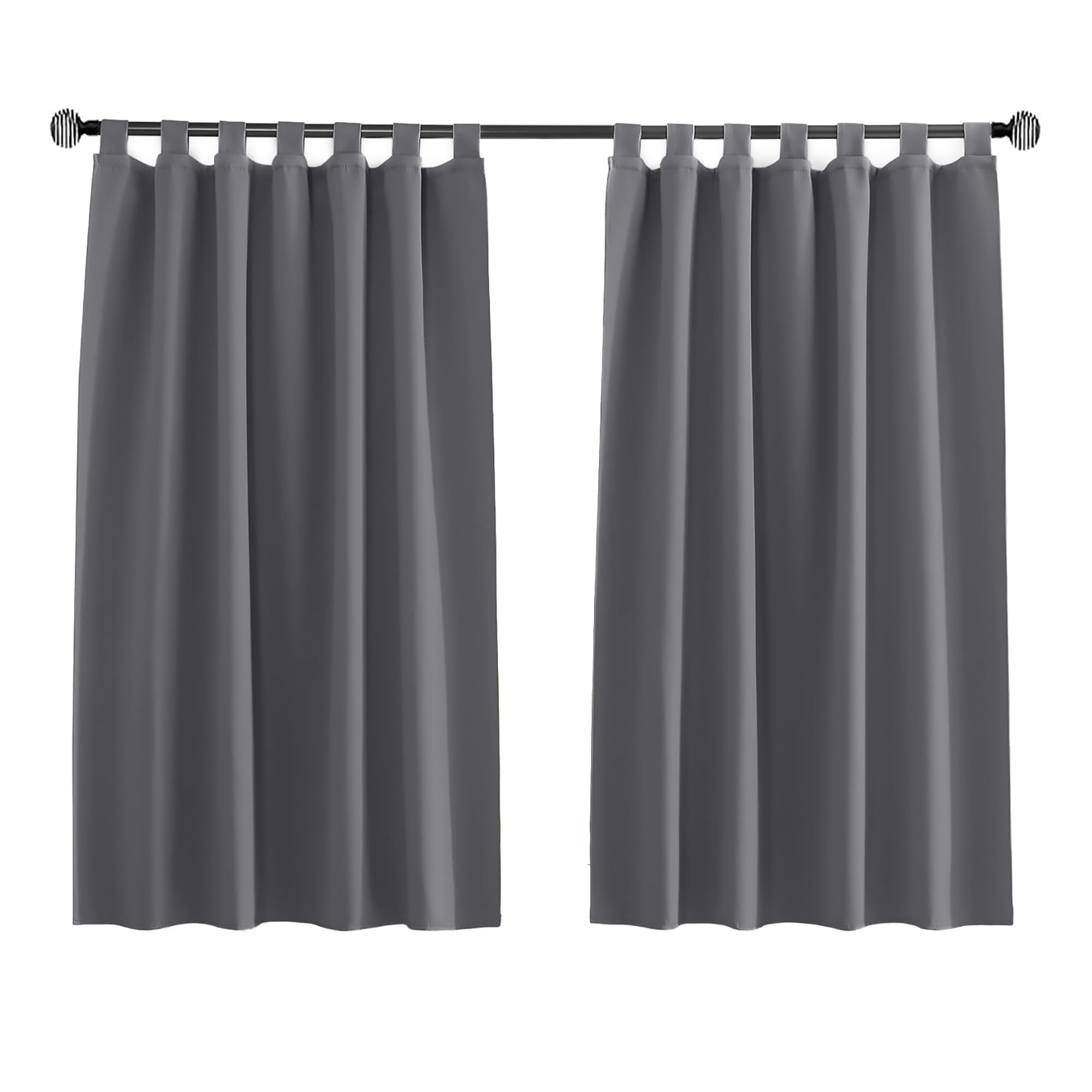Tenger Home Cortina Opaca Corta para Ventana de Cocina, Cortina Opaca para Dormitorio con Trabillas, 1 Piezas (Gris, 150 x 150 cm)