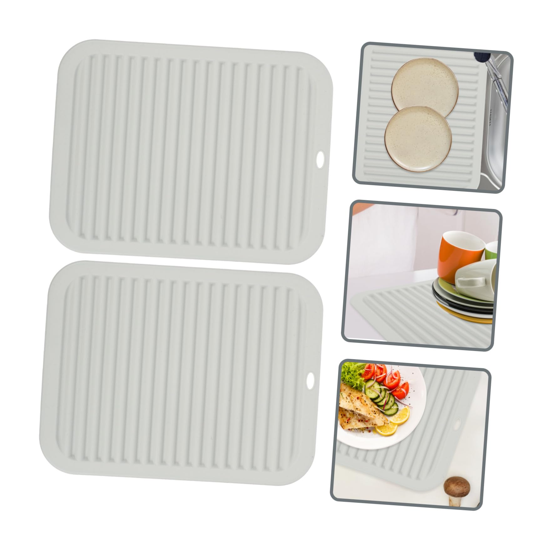 STOBAZA 2 pezzi Tappetino in Silicone Resistente al Calore Sottopentola Antiscivolo Rettangolare Protezione per Pentole e Ciotole Facile da per Cucina