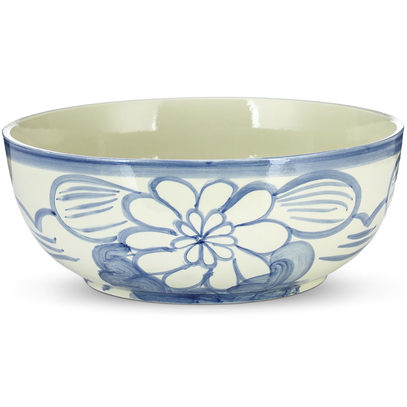 Amazon.com: LemonRoad Large Blue and White Bowl Hand Painted