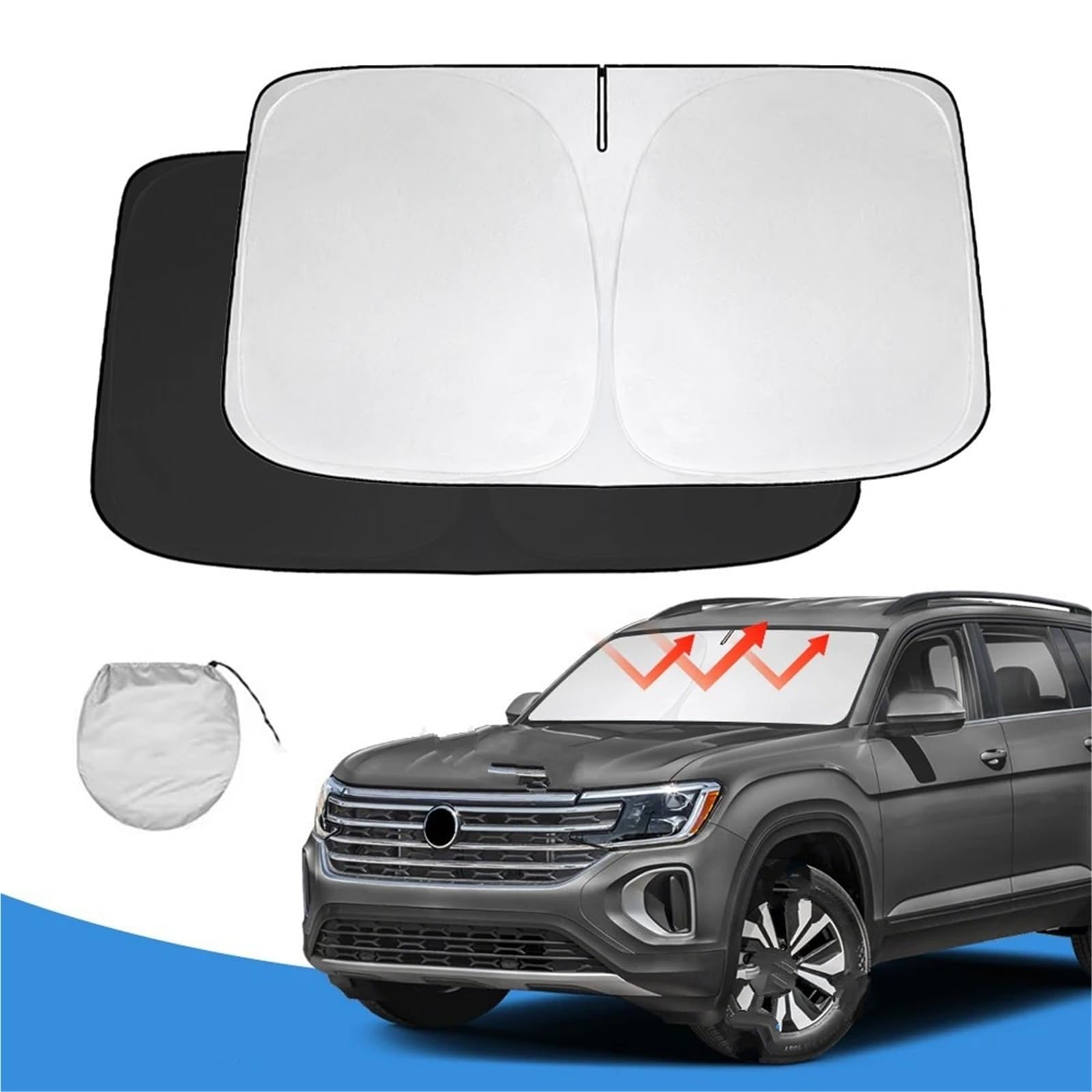 Parasole per Parabrezza Auto Parasole Parabrezza per Atlas Cross Sport 2018-2024, Parasole Pieghevole, Parasole per Parabrezza Auto Anteriore Pieghevole Parasole