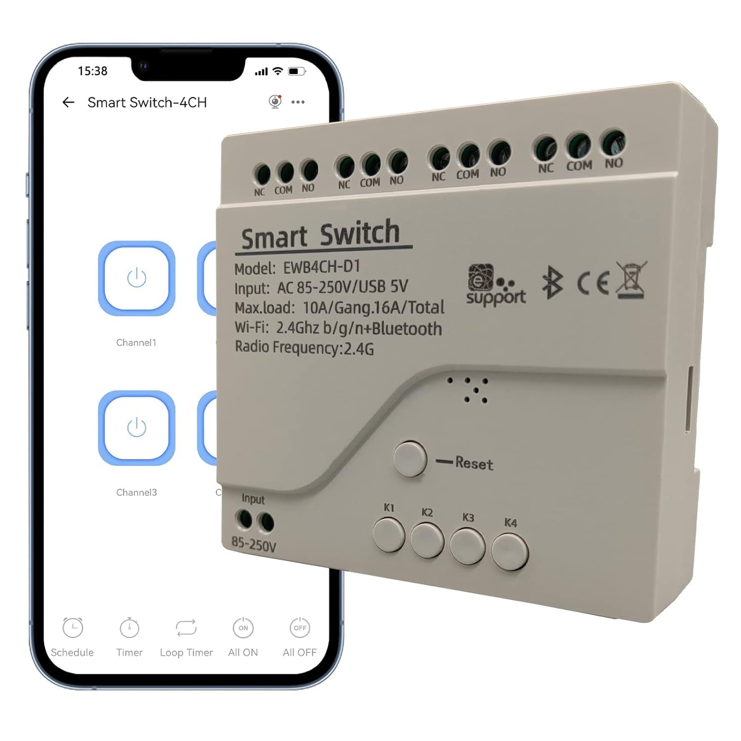 4 Channel Smart WiFi, Dry Contact Relay Switch, Phone app Remote Control, Work with Alexa Google Home (ewelink 4CH, AC85-AC250V) (B0D369NK4G) Amazon Price History, Amazon Price Tracker