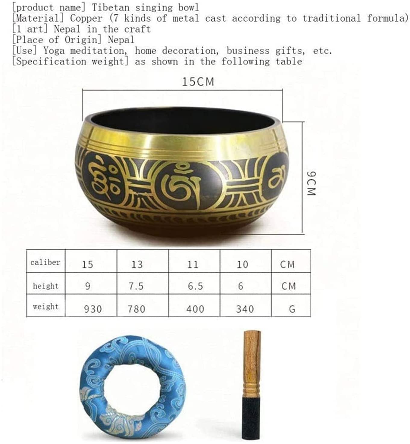 Set di Campane tibetane per Meditazione, Campane sonore autentiche, realizzate a Mano in Nepal, Suono Meraviglioso per Yoga, guarigione dei Chakra, Meditazione Consapevole e rilassamento.