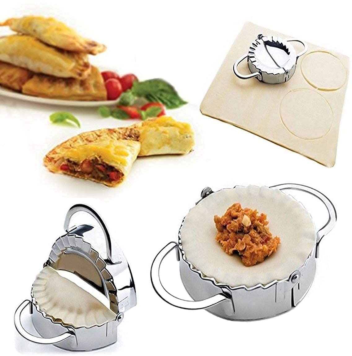 Krupanidhi Dumpling Maker Momos Maker Dough Press Mould Wrapper Dough Cutter