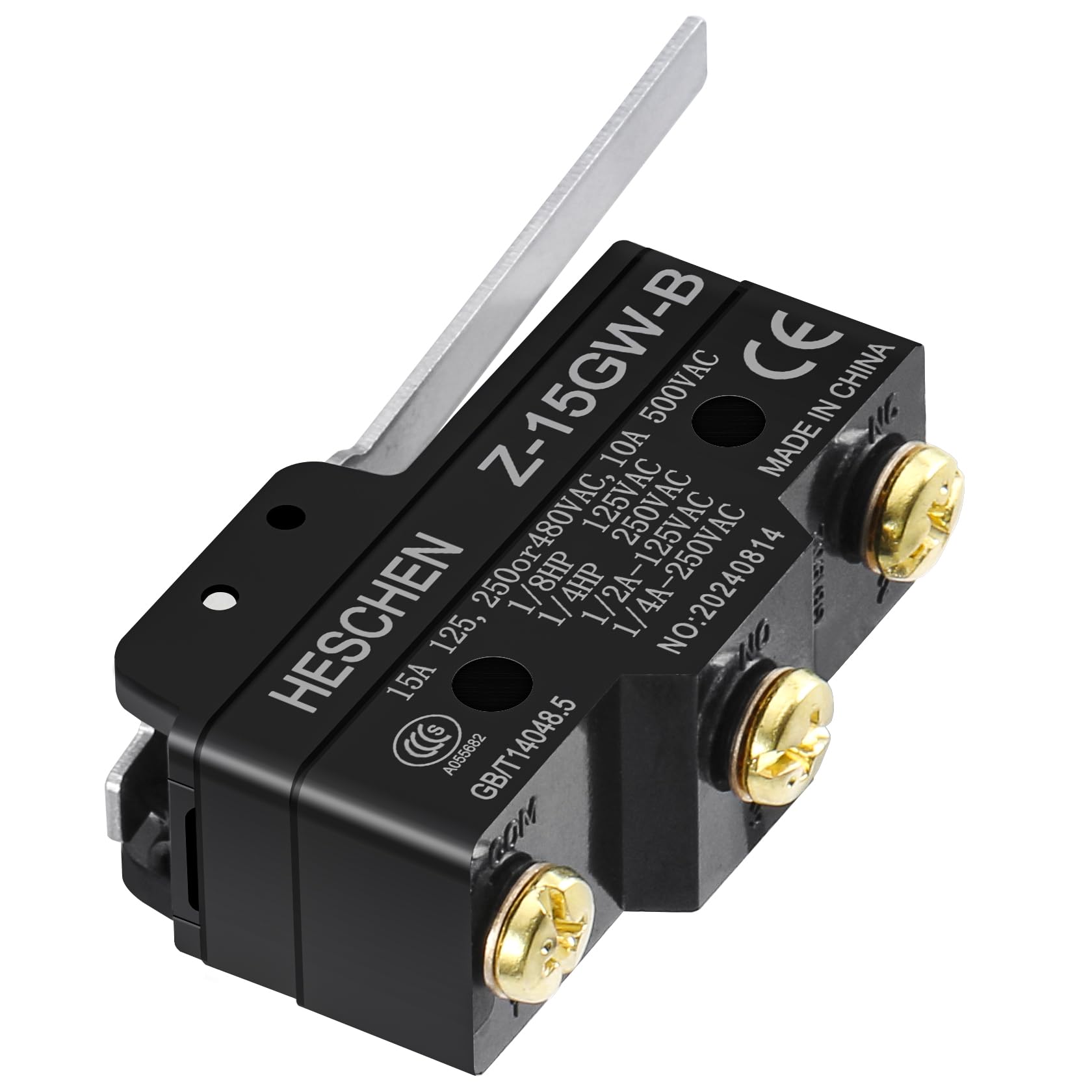 Heschen Micro Switch, Z-15GW-B, Hinge Lever, 3 Screw