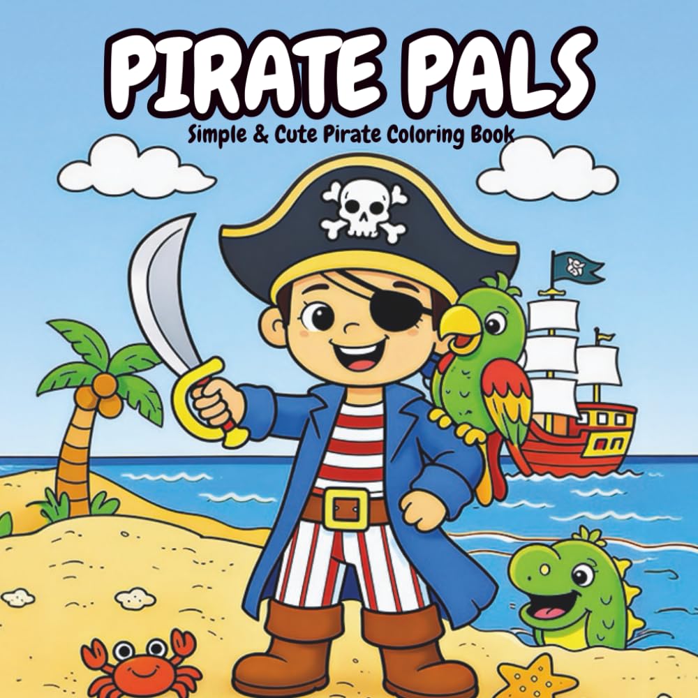 Pirate Pals: Simple & Cute Pirate Coloring Book