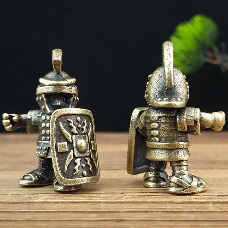 2pc Ancient Roman Soldier Metal Model, Metal Army Ornament for Desktop Display, Suitable for Home, Office & Study Spaces, Historical Themed Decor image 3