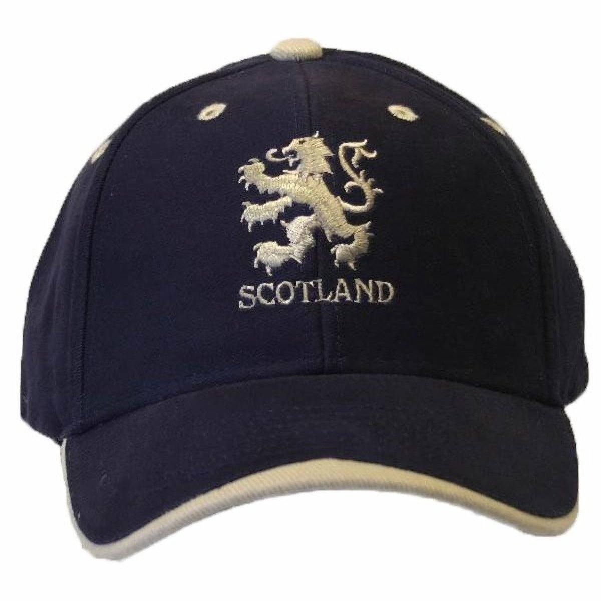 ScotlandLion Logo Embroidered Baseball Cap (One Size) (Navy/White)