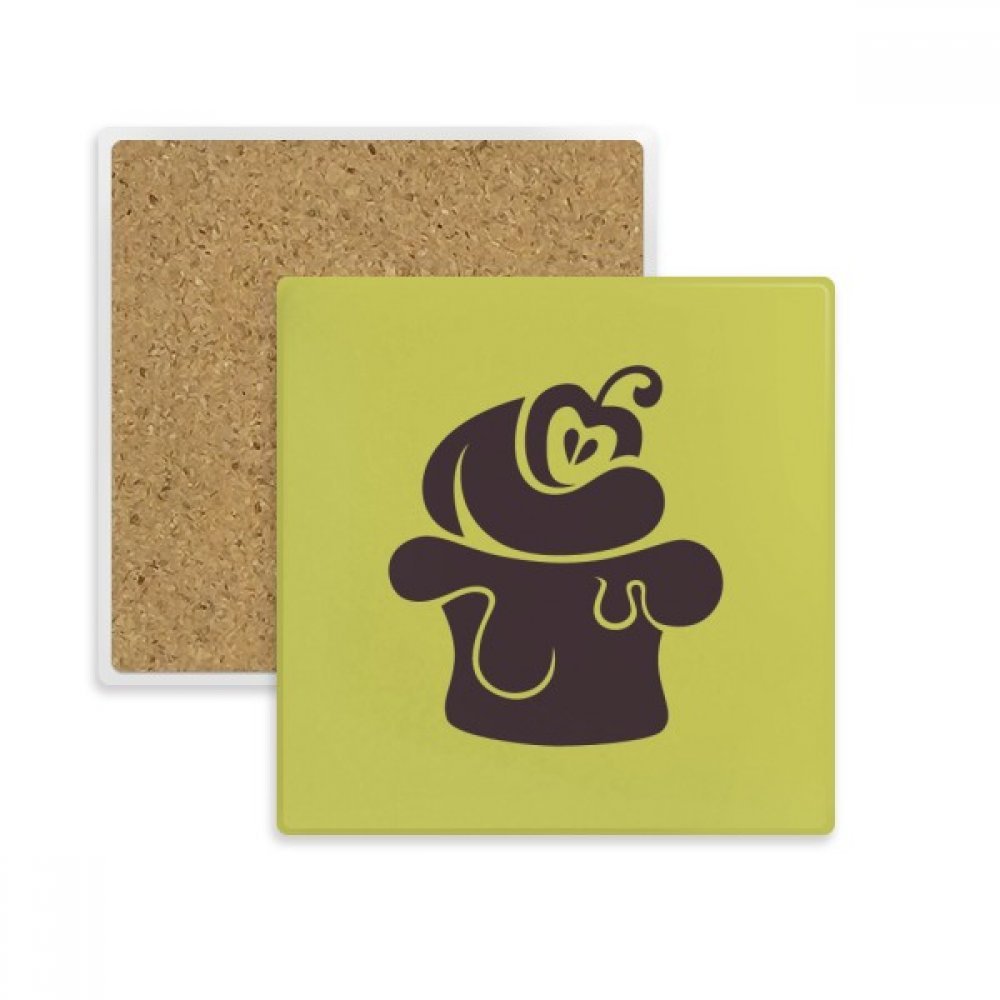 Zéro tache avec le dessous de verre cerise crème glacée absorbant carré anti-condensation