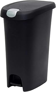 Hefty 12.3 Gal. Step-On Waste Can with Locking Lid - Black