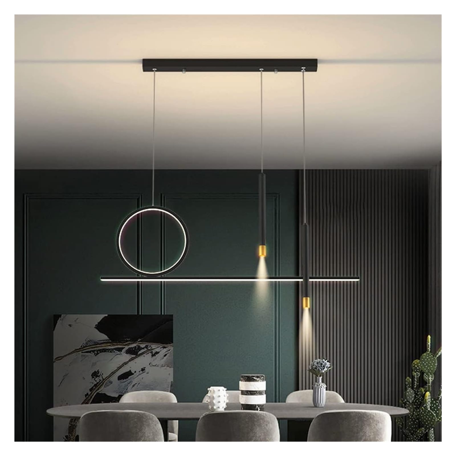 Simplicity LED-Pendelleuchte, 90 cm (35,4 Zoll), dimmbar, mit verstellbarem Kabel, ideal für Schlafzimmer, Esszimmer, Büro und Küche. Flimmerfrei.