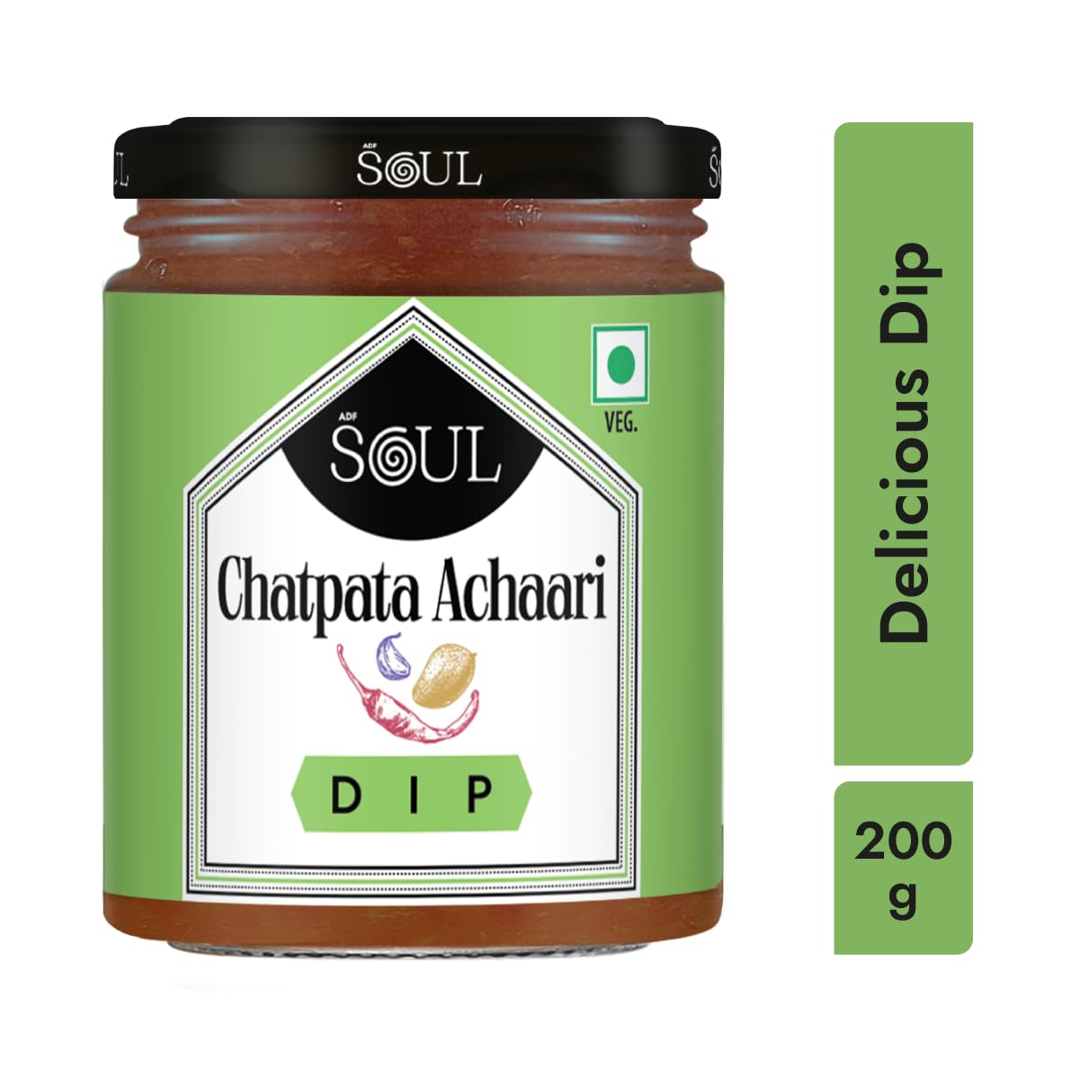 ADF Soul Chatpata Achari Dip | Spicy & Tangy Indian-Style Pickle Flavour Dip With Mixed Spices | Perfect With Snacks & Wraps | 200g. - Image 2 thumbnail