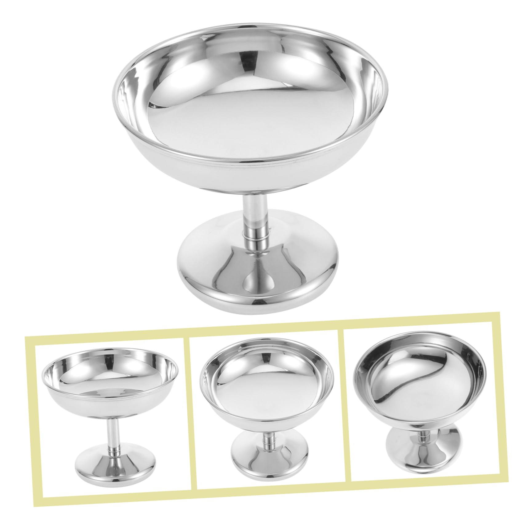 ABOOFAN Stainless Steel Dessert Bowl for Ice Cream Snacks Yogurt Portable Appetizer Cup Easy to Clean for Home Parties