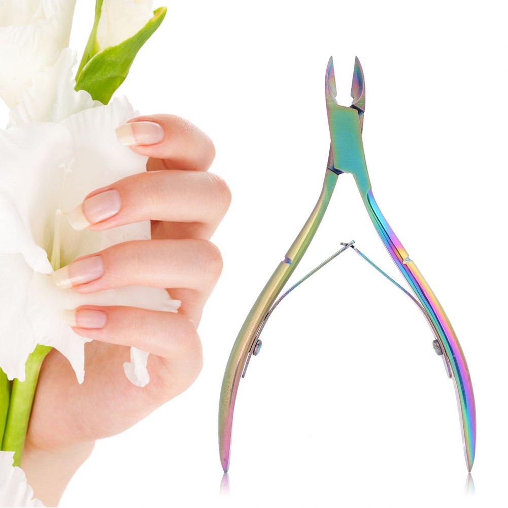 Pince à cuticules, tondeuses Coloful en acier inoxydable Tondeuse Outil de pédicure durable Nail Art pour peau morte d'ongles et d'ongles de pied