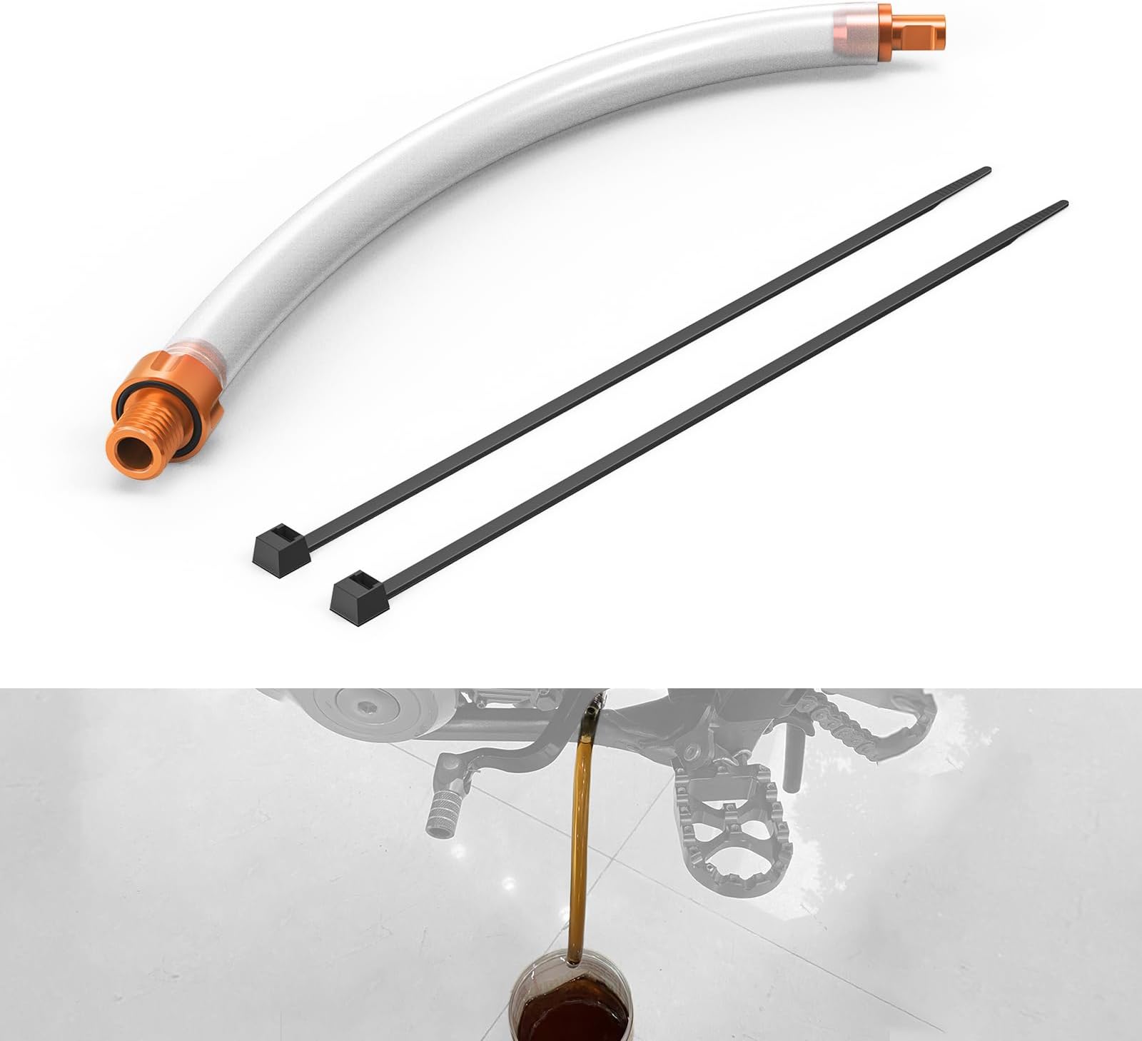 Orange Oil Change Drain Tool Compatible with KTM 125 250 300 400 500 525 530 SX SX-F EXC EXC-F XC XCF XCW TPI Six Days 1998-2022 Husqvarna TE 125 150 250 300 449 FE 250 350 450,See Fitment