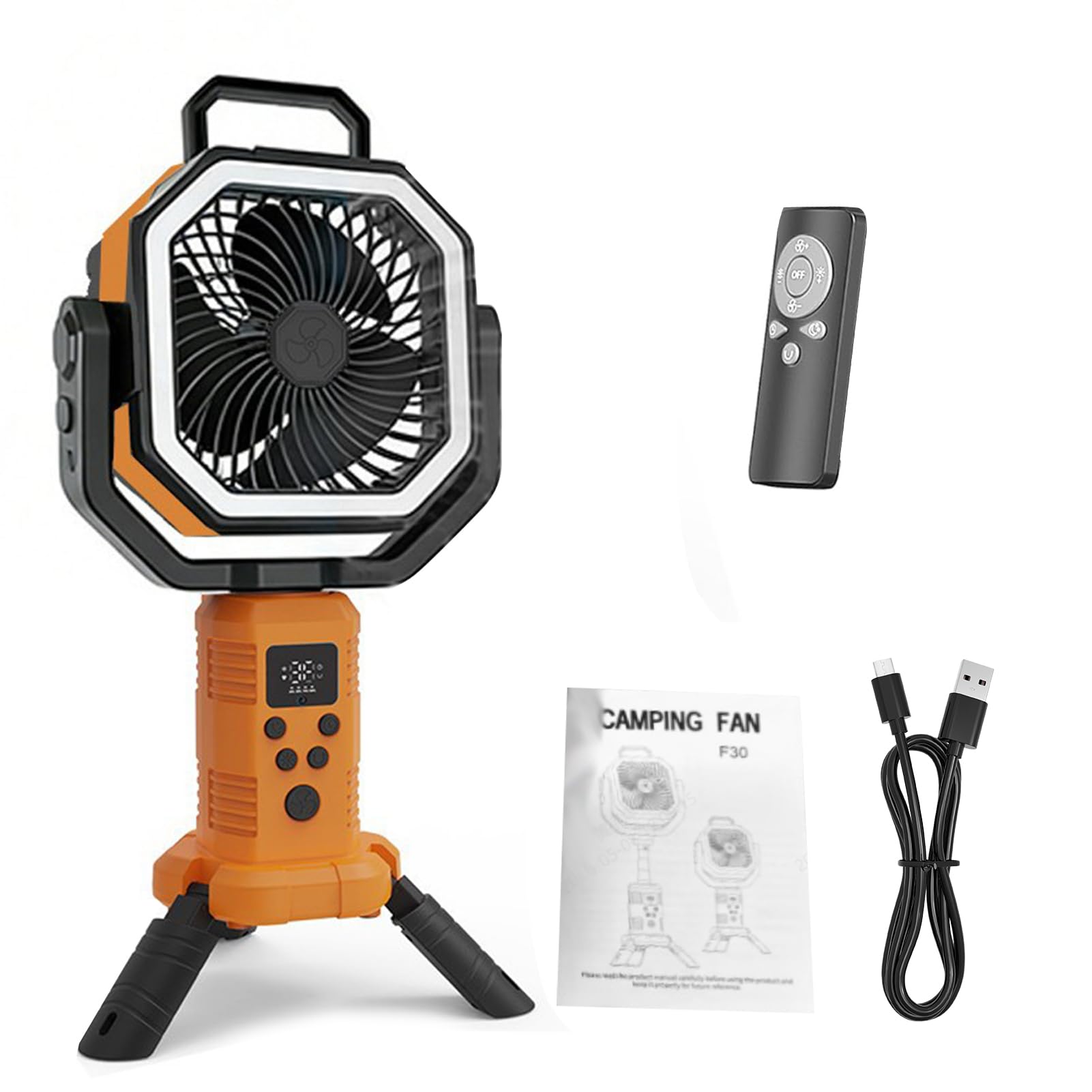 Ventilador de camping con batería de 20000 mAh para evitar el calor sin electricidad