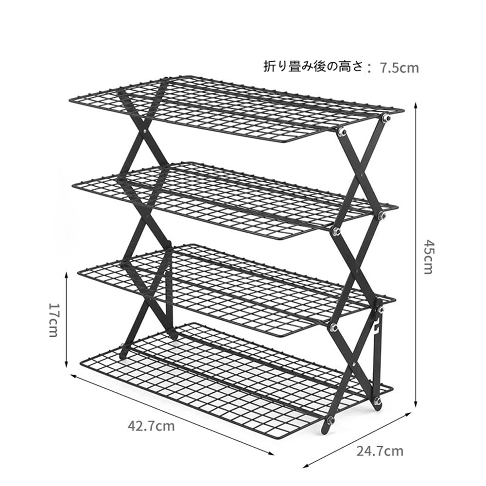 Amazon｜キャンプ ラック 棚 折りたたみ アイアンラック 幅40cm