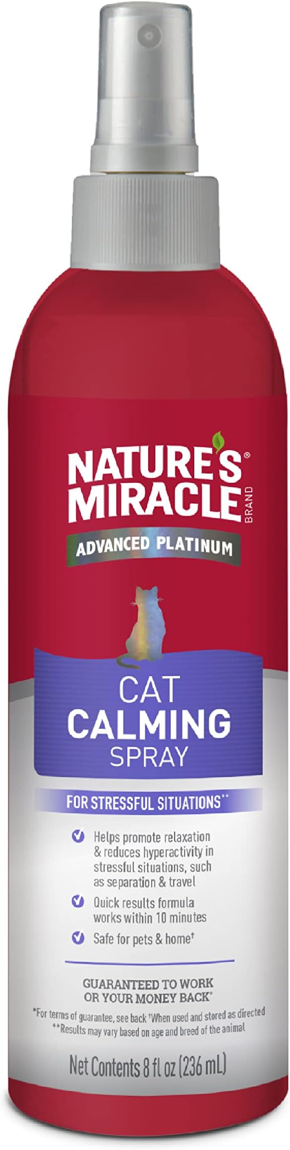 JFC Advanced Platinum Cat Calming Spray, Stress-Reducing Formula, Soothing Scents to Reduce Anxiety During Separation, Travel, Long-Lasting, Quick Results, Spray - 236ml