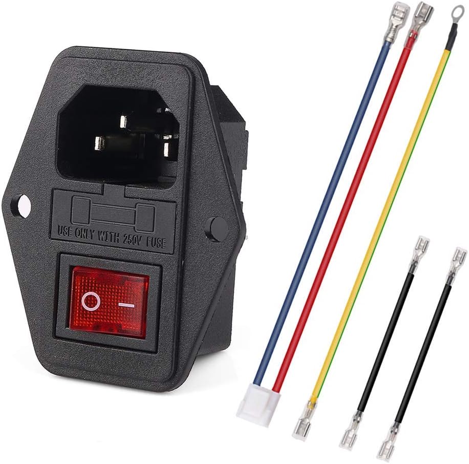 Inlet Module Plug 5A Fuse Switch Male Power Socket w Switch Plug 10A 250V 3 Pin IEC320 C14 …