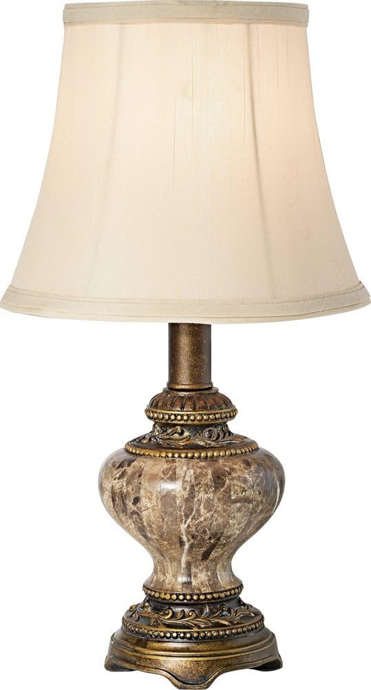 Bronze and Faux Marble Accent Table Lamp