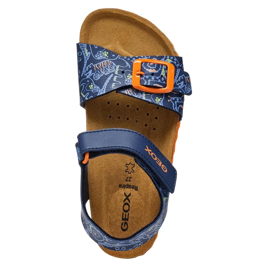 Sandalo Geox J Ghita Boy B - In Pelle Per Bambini E Ragazzi, Chiusura A Strappo, Suola In Gomma - Foto 5
