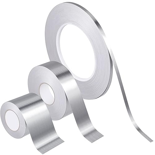 Miniatura 8 de Zonon 3 rollos de cinta, cinta adhesiva de película de poliéster metalizado, cinta washi para detalles de Navidad, paredes de acento de decoración