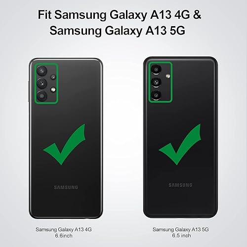 Miniatura 2 de YmhxcY Funda para Samsung Galaxy A13 4G-5G con película a prueba de explosiones 2 unidades y película protectora de pantalla de lente de cámara 2