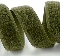 Vista 5 de Cinta de velcro para coser de 5/8 pulgadas de ancho, color verde oliva, no adhesiva, 1 yarda de longitud, cinta de nailon verde oliva, juego