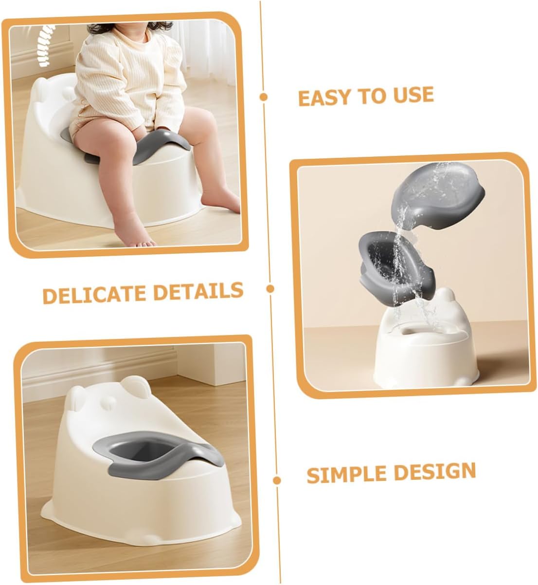 Kisangel Portable Potty Training Toilet with Lid Toilet Seat for Boys and Lightweight Travel-friendly Potty for Indoor Outdoor Use