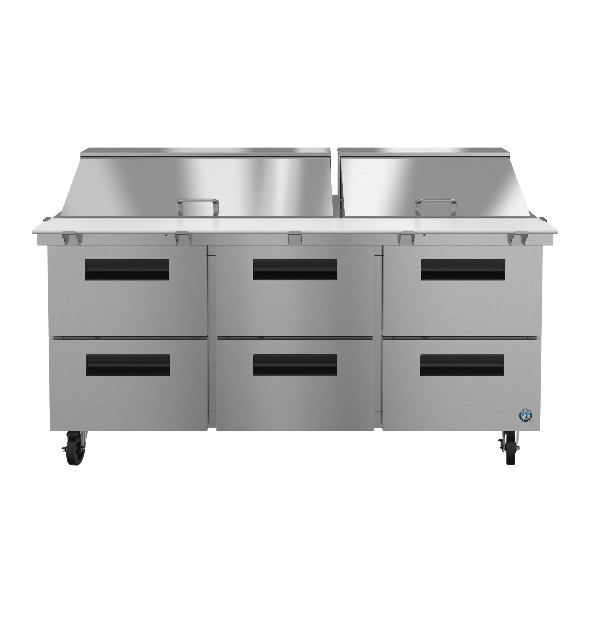 Hoshizaki SR72B-30MD6, Refrigerator, Three Section Mega Top Prep Table, Stainless Drawers