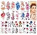 32 Sheets Flower Temporary Tattoos for Women, Roses Cherry Blossoms Fake Tattoos, Realistic Temporary Tattoo Kids, Gifts for Girls and Women