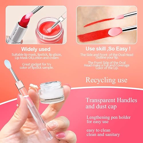 Miniatura 6 de Spove 12 brochas de silicona para labios, maquillaje, cejas, lápiz labial, aplicador, cepillo cosmético, juego de brochas de silicona, varitas de