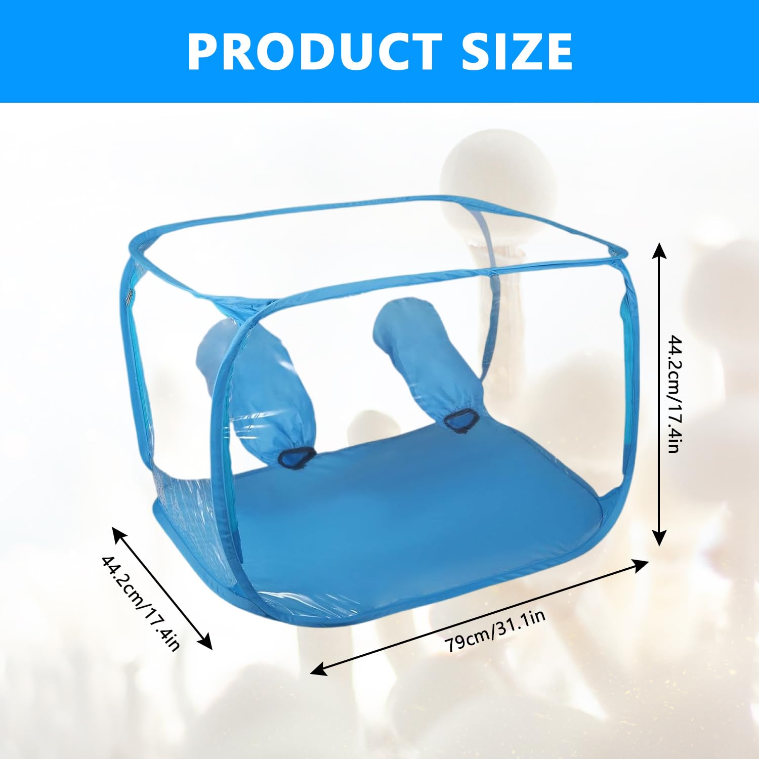 Still Air Box Caja Plegable para Cultivo de Setas PVC, 2 Puertos de Brazo, Versátil para Amantes de los Hongos (Azul)