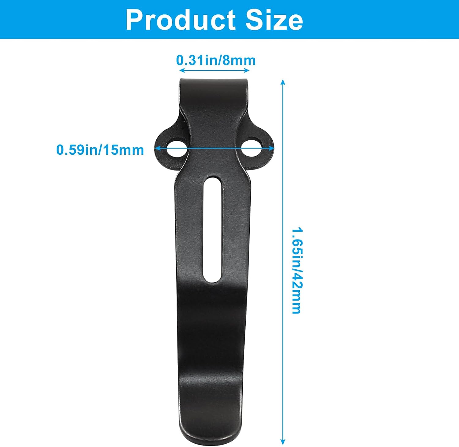 Black Deep Carry Pocket Clip Set, 2 Pcs
